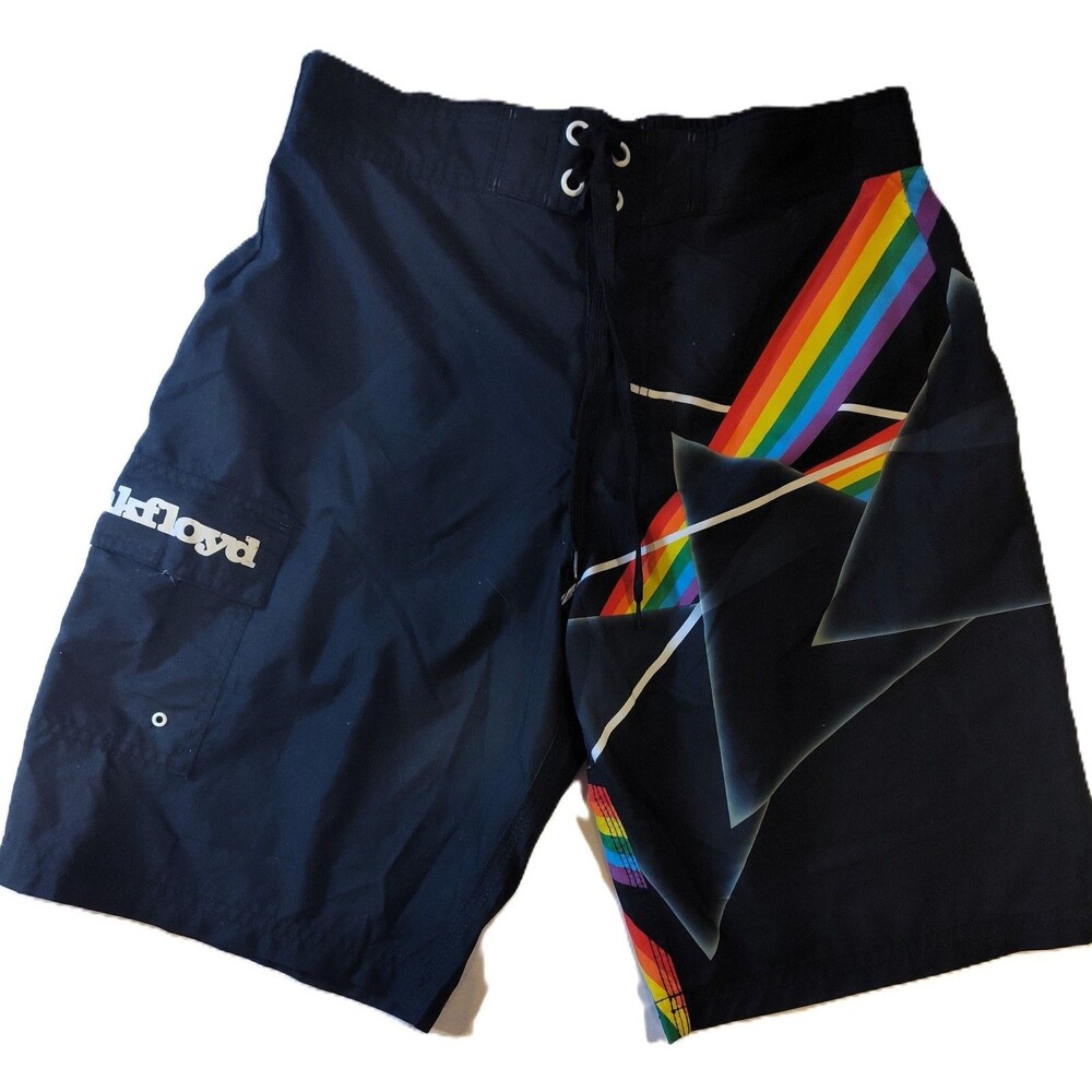 Authentic Pink Floyd Dark Side of the Moon Board Shorts/ Swim Trunks Size Small
